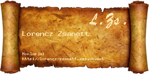 Lorencz Zsanett névjegykártya